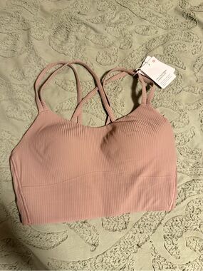 lululemon athletica Ribbed Longline Bralette - Blush Pink